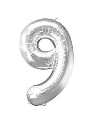 BALÃO PRATEADO NUMERO 9